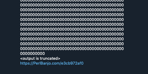 PerlBanjoBot output is truncated message